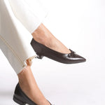 Riccon Kadın Sivri Burun Babet 0012502 Kahverengi Cilt