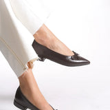 Riccon Kadın Sivri Burun Babet 0012502 Kahverengi Cilt