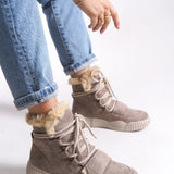 Riccon Pyriseth Kadın İçi Kürklü Sneaker Bot 0012711 Vizon Süet