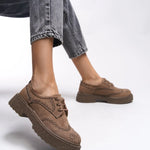 Riccon Oknyrth Kadın Bağcıklı Loafer 00121990 Vizon Süet