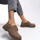 Riccon Oknyrth Kadın Bağcıklı Loafer 00121990 Vizon Süet