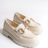 Riccon Kadın Loafer 0012557 Bej