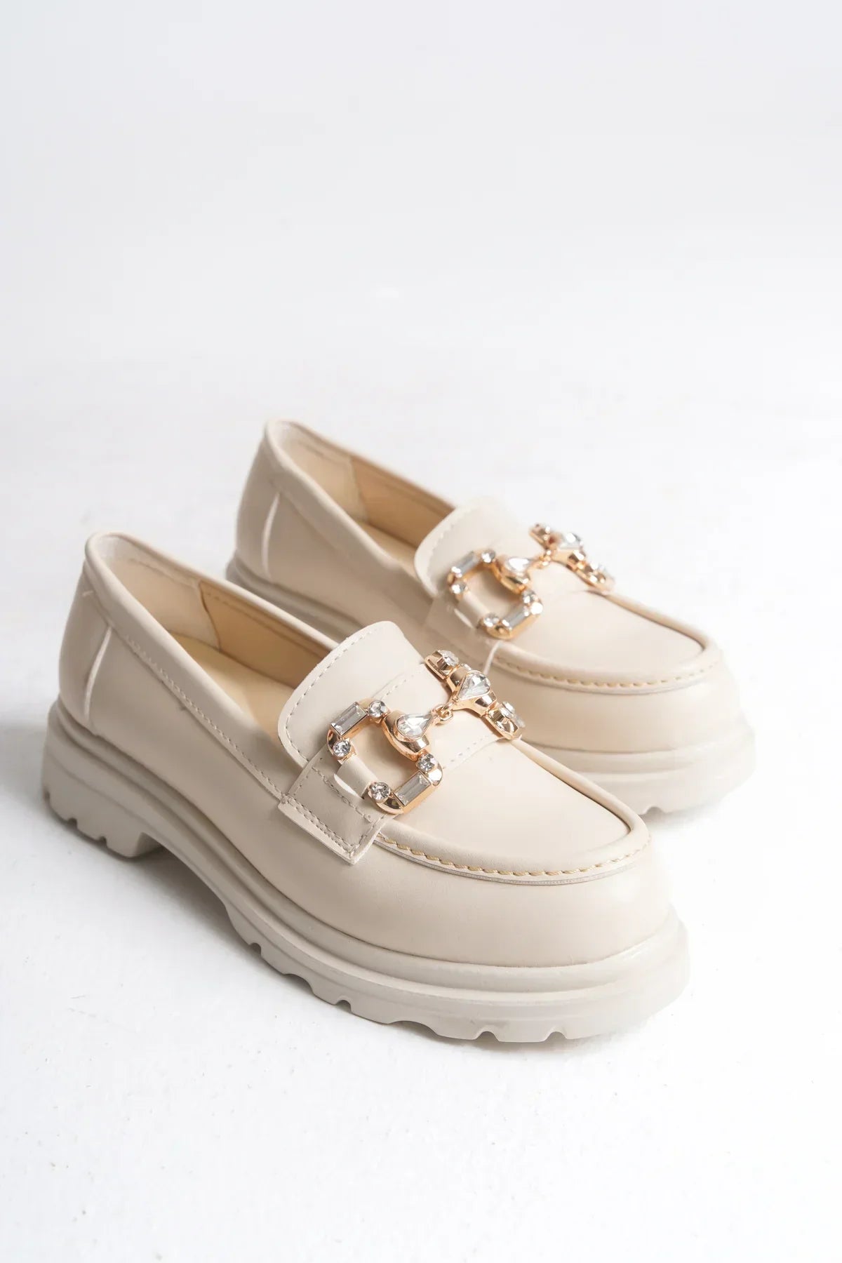 Riccon Kadın Loafer 0012557 Bej