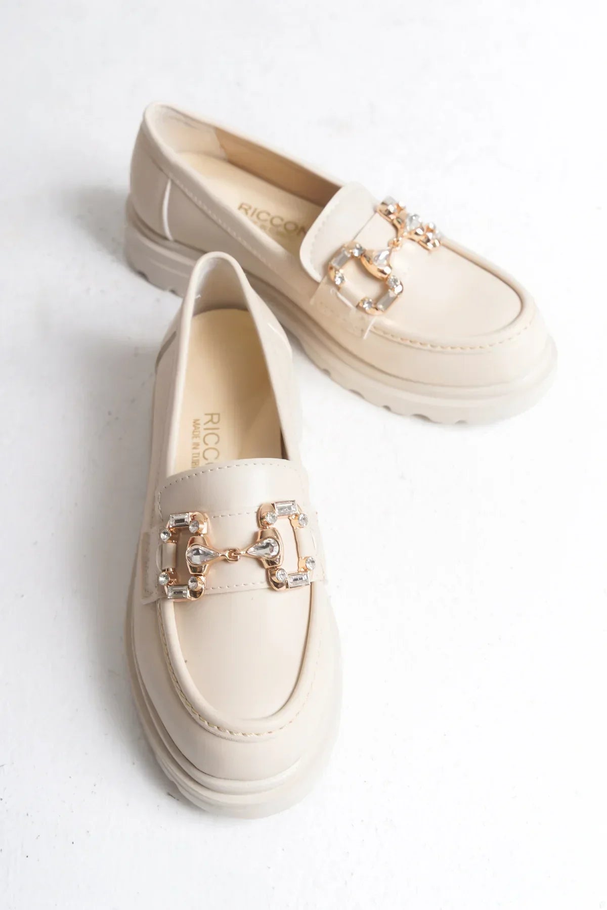 Riccon Kadın Loafer 0012557 Bej