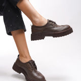 Riccon Oknyrth Kadın Bağcıklı Loafer 00121990 Kahverengi Cilt